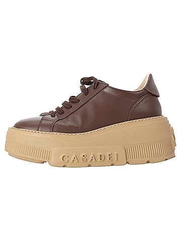 Casadei Casadei Nexus platform sneakers in brown leather (view 2)