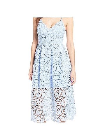 Astr Light Blue Lace Midi Dress Casual Dress (view 1)