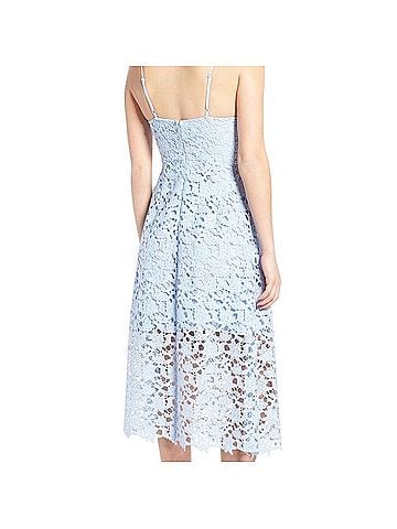 Astr Light Blue Lace Midi Dress Casual Dress (view 2)