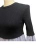 Kenzo Paris Mixed Ribbed Knit And Cotton Poplin Shirt Sweater Pullover Sweater - photo 15
