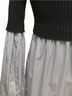 Kenzo Paris Mixed Ribbed Knit And Cotton Poplin Shirt Sweater Pullover Sweater - photo 10