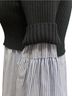 Kenzo Paris Mixed Ribbed Knit And Cotton Poplin Shirt Sweater Pullover Sweater - photo 9