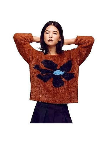 Anthropologie 4SI3NNA Graphic Eyelash Fuzzy Sweater Pullover Sweater (view 1)