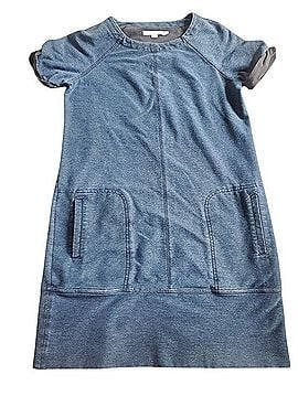 Boden Short-Sleeve Stretch Denim Shift Dress Casual Dress (view 2)