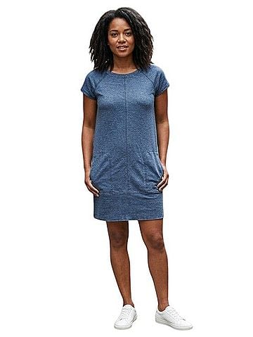 Boden Short-Sleeve Stretch Denim Shift Dress Casual Dress (view 1)