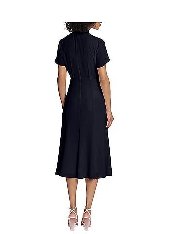 Maggy London Short Sleeve Fit &amp; Flare Midi Dress Casual Dress (view 2)