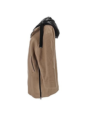Herno Herno Hooded Coat In Beige Virgin Wool (view 2)