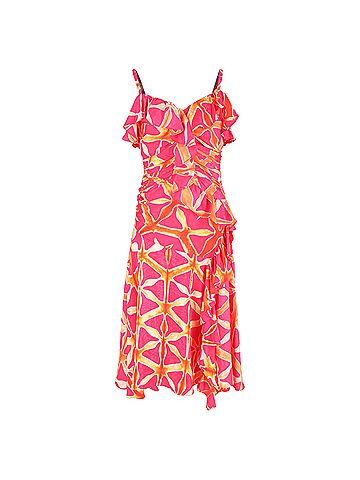Ulla Johnson Ulla Johnson Zoya Ruffled Printed Dress in Red Silk (view 1)