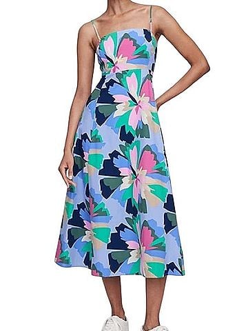Gap Squareneck Poplin Print Midi Dress Casual Dress (view 1)