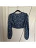 Boden 100% Cotton Floral Blue Long Sleeve Blouse Size 8 - photo 4