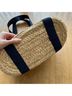 J.Crew 100% Raffia Tan Blue Tote One size - photo 6