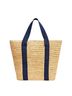 J.Crew 100% Raffia Tan Blue Tote One size - photo 3