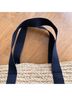 J.Crew 100% Raffia Tan Blue Tote One size - photo 11