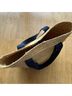 J.Crew 100% Raffia Tan Blue Tote One size - photo 7