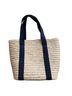 J.Crew 100% Raffia Tan Blue Tote One size - photo 2