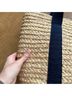 J.Crew 100% Raffia Tan Blue Tote One size - photo 5
