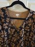 Lands' End Floral Black Brown Blouse Size S - photo 3