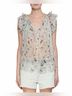 Isabel Marant 100% Silk Print White Ivory Sleeveless Blouse Size S - photo 12