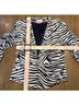 Alberto Makali Zebra Print Black White Blazer Size 12 - photo 5