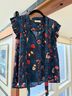 Ulla Johnson 100% Silk Floral Blue Sleeveless Blouse Size 4 - photo 11