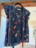 Ulla Johnson 100% Silk Floral Blue Sleeveless Blouse Size 4 - photo 5