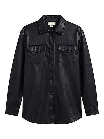 American Tall American Tall Faux Leather Jacket (view 1)
