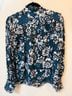 Parker Floral Blue White Long Sleeve Blouse Size M - photo 4