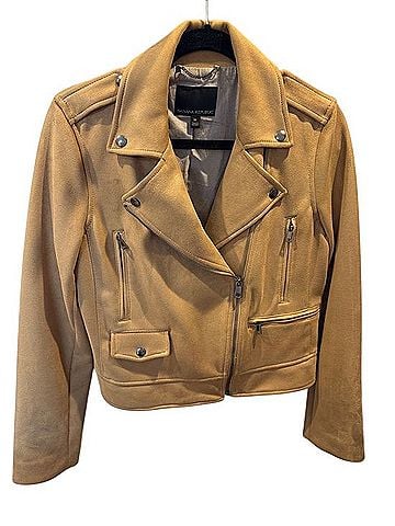 Banana Republic Camel Suede Moto Jacket Jacket (view 1)