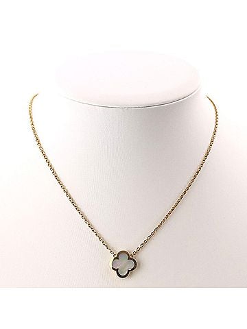 Van Cleef & Arpels Van Cleef &amp; Arpels Pure Alhambra 750 Necklace, Yellow Gold, Mother-of-Pearl, Women's. (view 2)