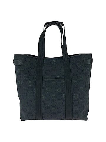 Salvatore Ferragamo Salvatore Ferragamo Gancini Black Canvas Leather Tote Bag AF-21 6398 for Women (view 1)