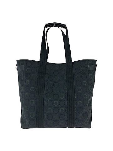 Salvatore Ferragamo Salvatore Ferragamo Gancini Black Canvas Leather Tote Bag AF-21 6398 for Women (view 2)