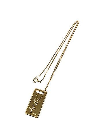 Yves Saint Laurent YVES SAINT LAURENT Vintage YSL Gold Plated Metal Necklace (Unisex, Women's) (view 1)