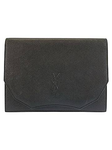 Yves Saint Laurent YVES SAINT LAURENT Vintage YSL Black Leather Clutch Bag (Second Bag) for Women (view 1)