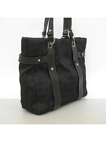 Salvatore Ferragamo Salvatore Ferragamo canvas tote bag, black, for women. (view 2)