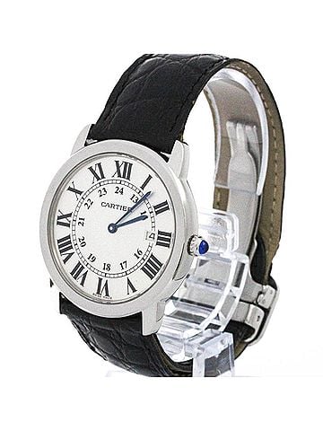 Cartier CARTIER Ronde Solo LM Steel Leather Quartz Mens Watch W6700255 Polished (view 2)
