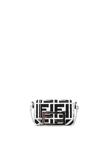 Fendi Chain Baguette Charm Bag Zucca Embroidered Canvas Nano (view 1)