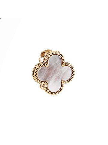 Van Cleef & Arpels Vintage Alhambra Earrings 18K Yellow Gold and Mother of Pearl (view 2)