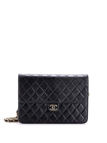 Chanel Vintage Clutch with Chain Quilted Leather Medium (view 1)