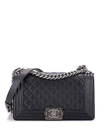 Chanel Boy Flap Bag Quilted Caviar Old Medium (view 1)