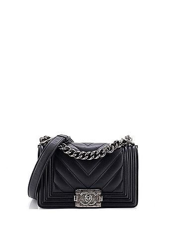 Chanel Boy Flap Bag Chevron Calfskin Small (view 1)