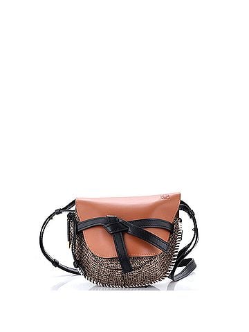 Loewe Gate Shoulder Bag Leather with Tweed Small (view 1)