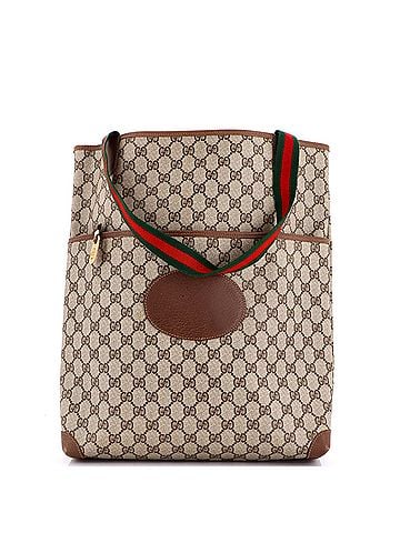 Gucci Vintage Web Strap Tote GG Coated Canvas Medium (view 1)