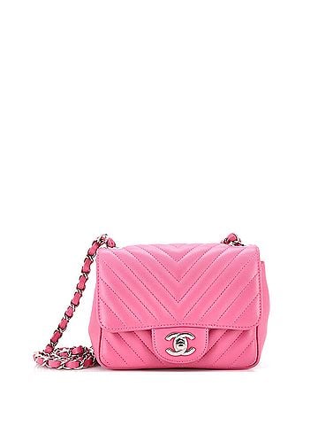 Chanel Square Classic Single Flap Bag Chevron Lambskin Mini (view 1)