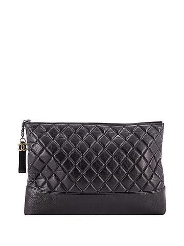 Chanel Gabrielle O Case Clutch Quilted Aged Calfskin Large (view 1)