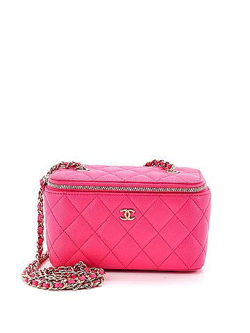 Chanel Classic Vanity Case with Chain Quilted Caviar Small (view 1)