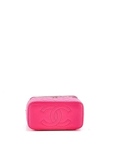 Chanel Classic Vanity Case with Chain Quilted Caviar Small (view 2)