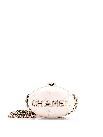 Chanel Oval Minaudiere Clutch on Chain Quilted Lambskin (view 1)