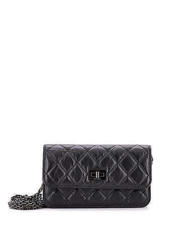 Chanel So Black Reissue 2.55 Flap Phone Holder with Chain Quilted Aged Calfskin (view 1)