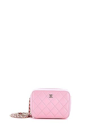 Chanel Zip Around Vanity Case with Chain Quilted Lambskin Mini (view 1)