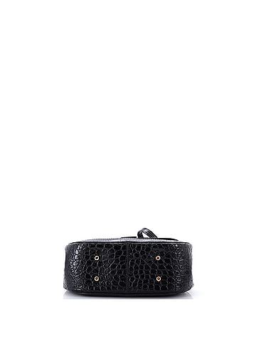 Versace Greca Goddess Top Handle Bag Crocodile Embossed Leather Medium (view 2)